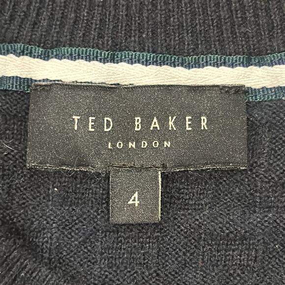 Ted Baker Men's Lentic Long Sleeve Textured Crew Neck Navy Size L - Picture 7 of 11